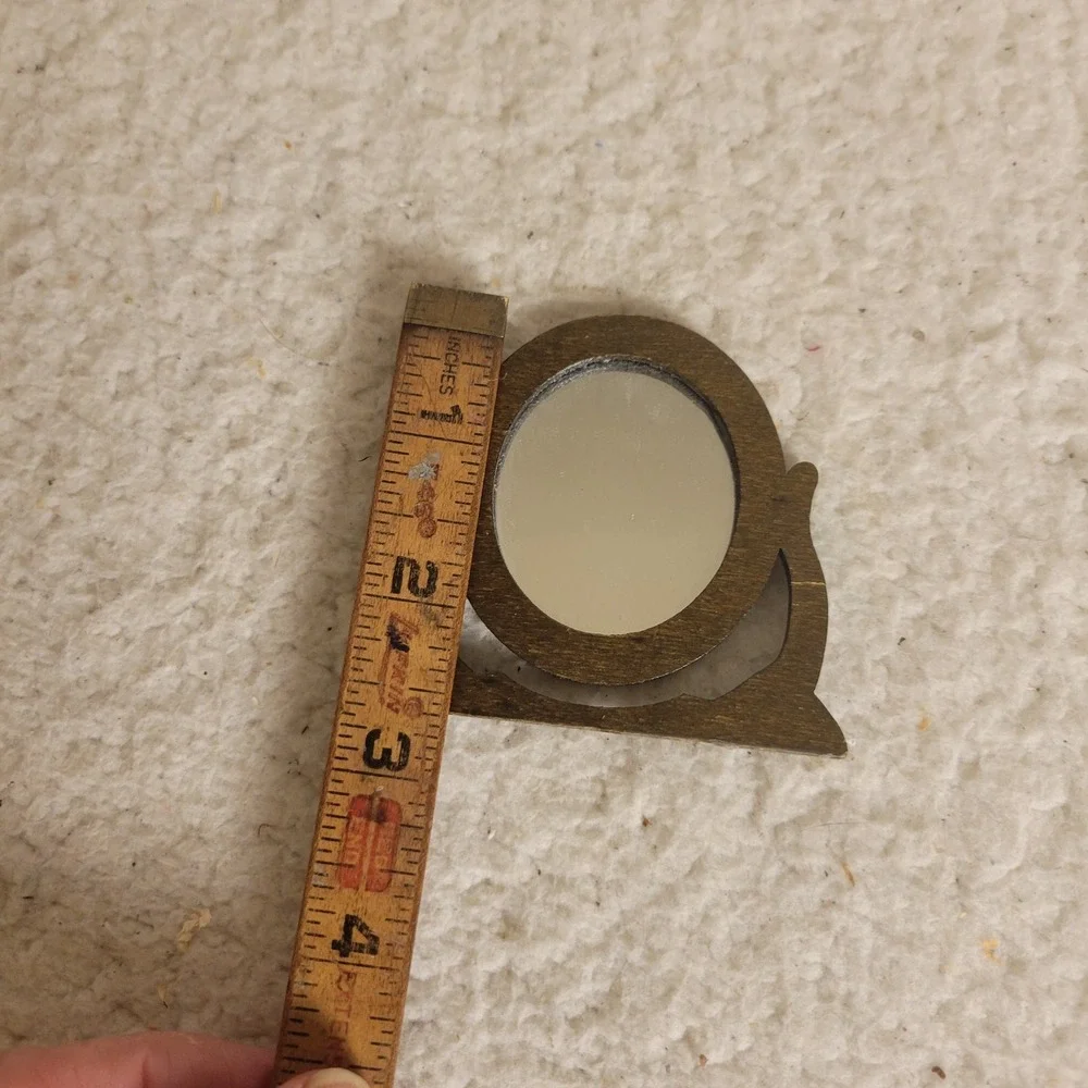 Dollhouse Miniature Vintage Wood Mirror